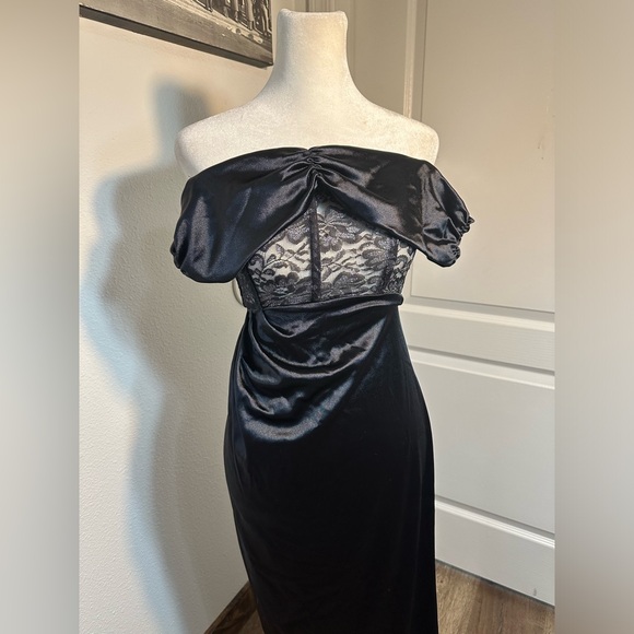 Floral Glitter Corset Dress in Black prom or evening corset sexy dress - Picture 6 of 17